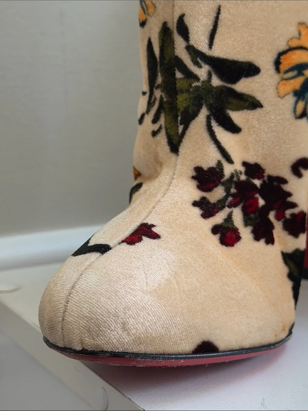 Christian Louboutin Veau Velour Moulamax  Boots Size 37.5/7.5US